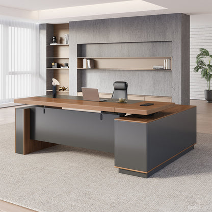 79" Sit-Stand Executive Desk with Smart Control Panel, Power Hub, File Hanger & Lockable Storage (30"-46" Height Adjustable) product photo 12
