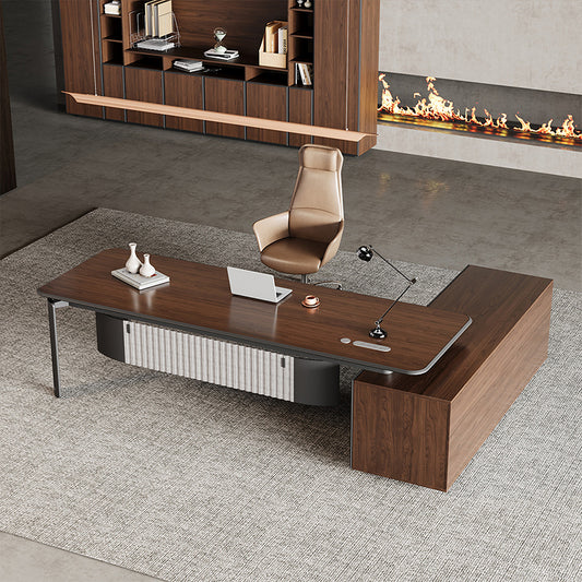 102-Inch Modern Executive Desk with Large Storage Side Cabinet for CEO, Manager & Executive Offices