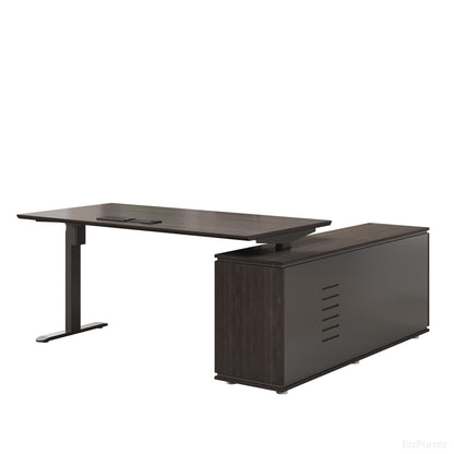 71" / 63" L Electric Height Adjustable Executive Desk with Open & Closed Storage for Modern Workspaces photo 8