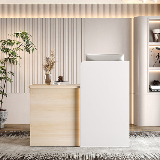 Modern Small Reception Desk with LED Lights for Offices, Salons & Boutiques