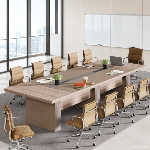 142" Rectangular Conference Table with Cable Management for 10-14 People detail image