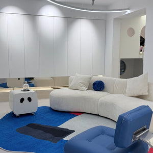 126" Curved Sectional Sofa with Solid Wood Frame & Cloud-Soft Padding for 4-6 People