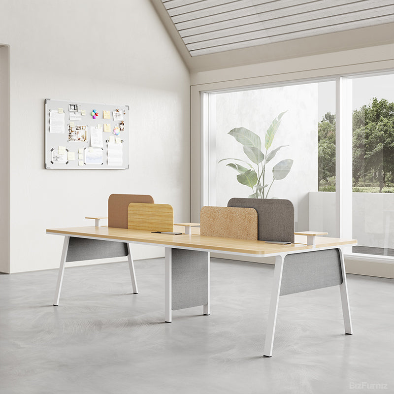 110-inch 4-person Office Desk with Partition and Cable Management detail image