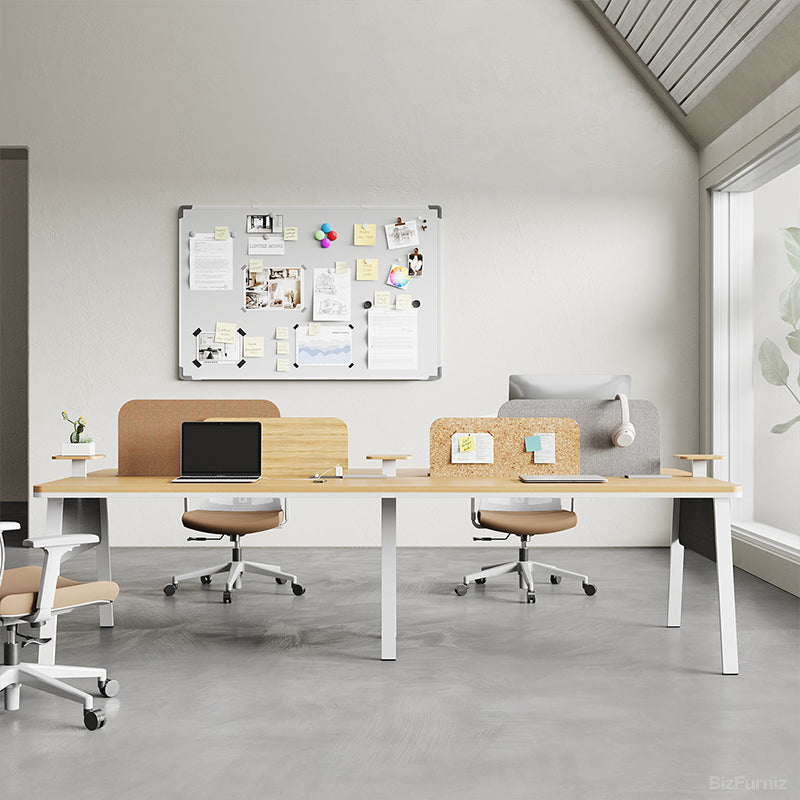 110-inch 4-person Office Desk with Partition and Cable Management detail image