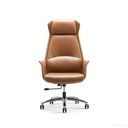 Ergonomic Leather Office Chair with Adjustable Height, Recline and Lumbar Support product view 9