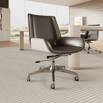 Modern Executive Ergonomic Office Chair with Contrast Stitching and Aluminum Alloy Base for modern office workspace