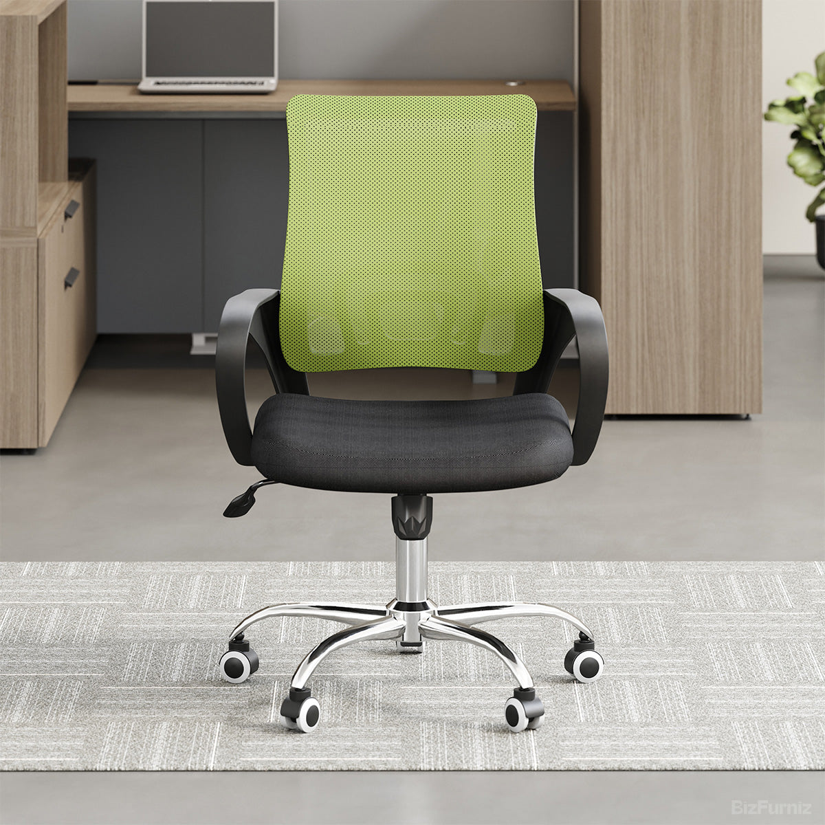 Modern Ergonomic Mesh Office Chair: Breathable Mid-Back Task Chair with Chrome Base product view 4
