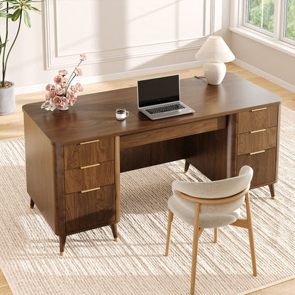 65-inch Multi-Functional Office Desk with Multiple Drawers for Home Office and Study for modern office workspace