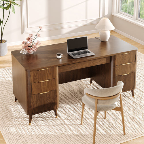 65-inch Multi-Functional Office Desk with Multiple Drawers for Home Office and Study for modern office workspace