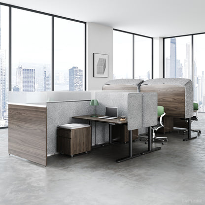 Modular Office Desk with High-Density Privacy Pods, Ergonomic Desks, and Mobile Pedestal Storage photo 2