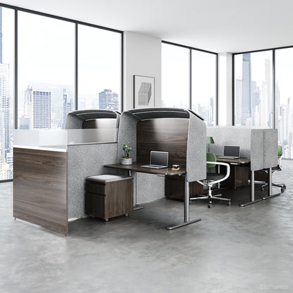 Modular Office Desk with High-Density Privacy Pods, Ergonomic Desks, and Mobile Pedestal Storage photo 6