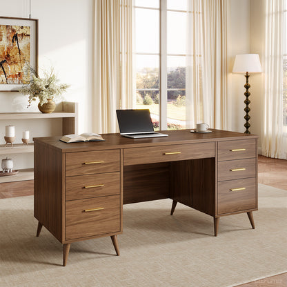 65-inch Modern Office Desk with Multiple Drawers for Home Office and Study product view 2