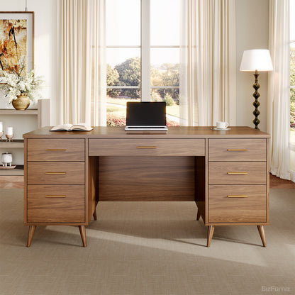 65-inch Modern Office Desk with Multiple Drawers for Home Office and Study product view 5