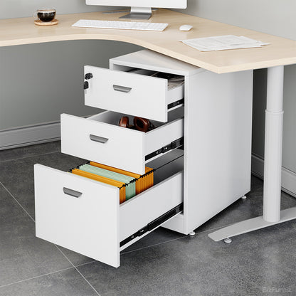4-person Face-to-face Office Workstation Desk with Oval Cable Management Box & Lockable File Storage Cabinet photo 3