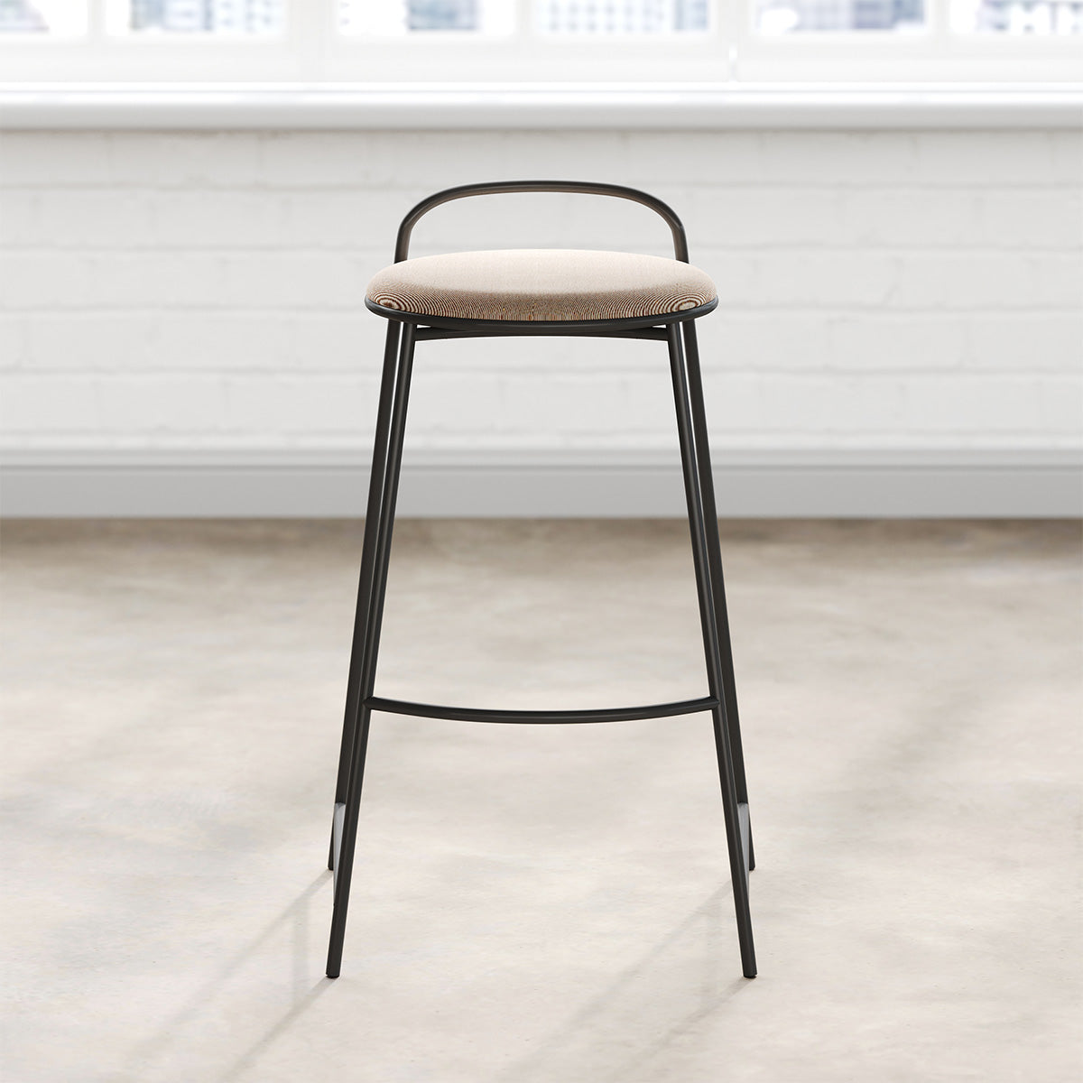 Comfortable Bar Height Stool with Backrest and Footrest for High Desks product view 5