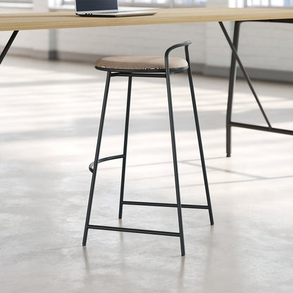 Comfortable Bar Height Stool with Backrest and Footrest for High Desks product view 3