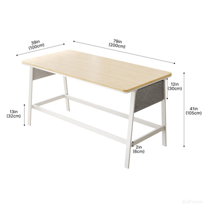 79 in. Bar Height Office Table with Wide Top, Stable Frame and Fabric Panels