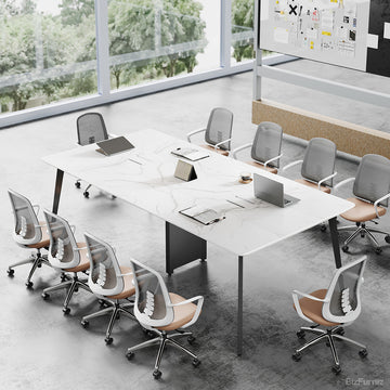 94" Conference Table with Cable Boxes and Reinforced Support Frame for 6-10 People product photo 1