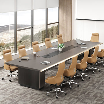 Luxury Conference Table with Cable Management for 8-12 People for modern office workspace