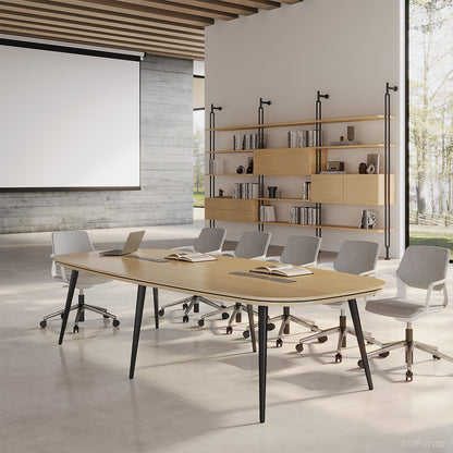 Walnut-Finish Conference Table with Integrated Power Management product view 3