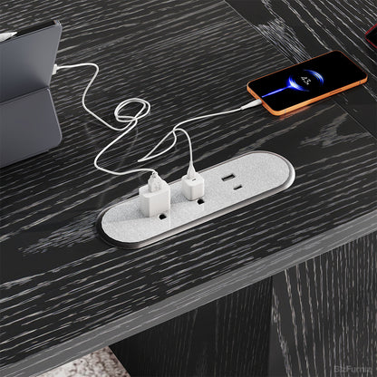 63” Minimalist Wood Office Desk with Power Outlet for Workspaces/Home Offices product view 6