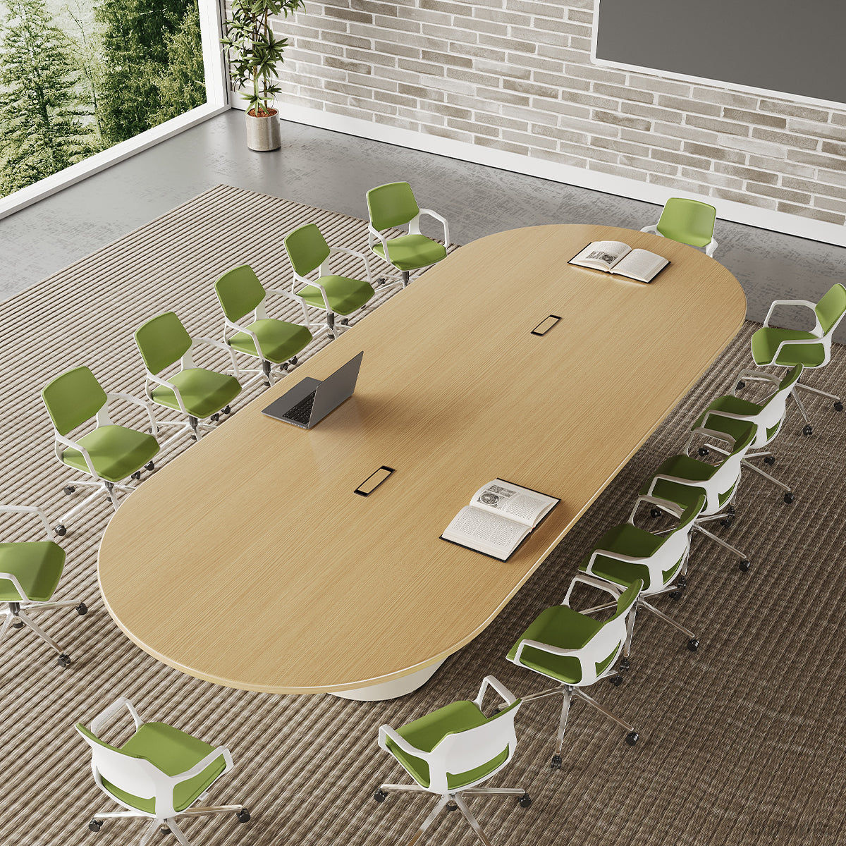 Sleek Conference Table with Hidden Cable Box & Spacious Surface for 12–14 People photo 1