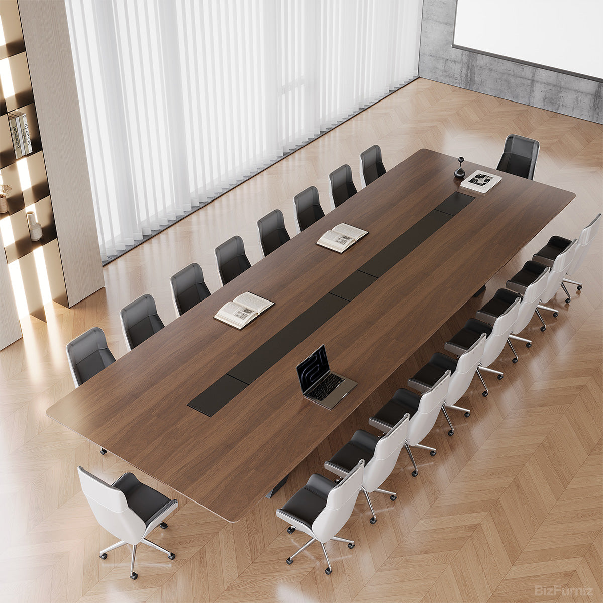 189" L High-end Conference Table with Hidden Cable Box & Generous Work Surface for 16–20 People photo 1