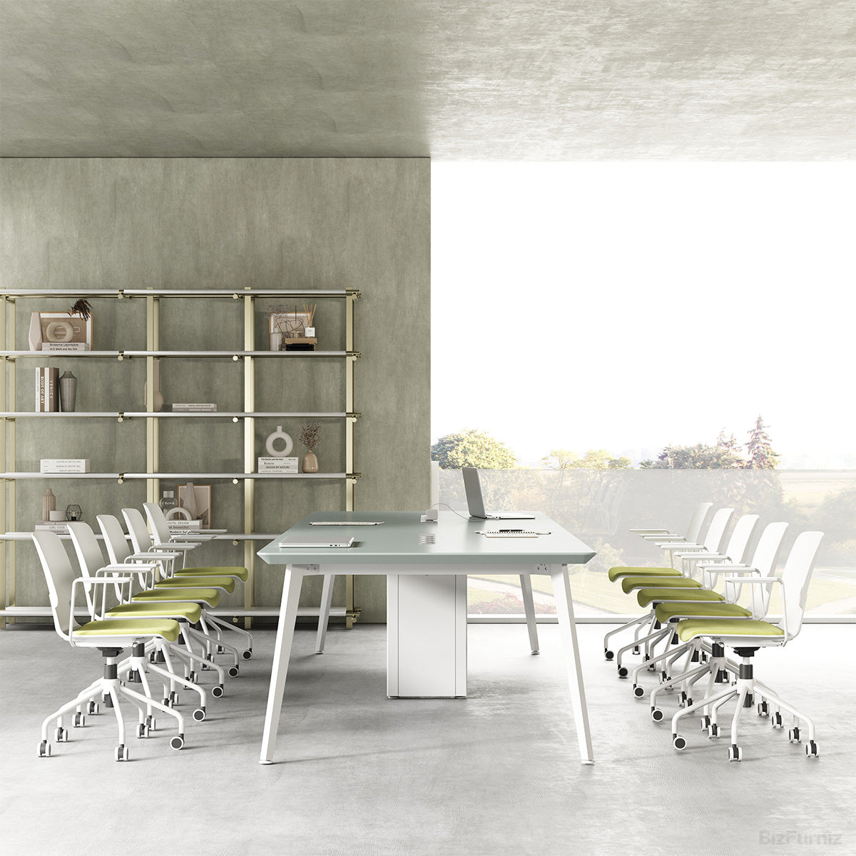 144" L Premium Conference Table with Track-style Power Box & Large Team Surface for 12–14 People Photo 3