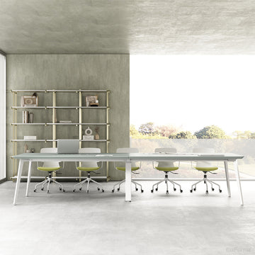 144" L Premium Conference Table with Track-style Power Box & Large Team Surface for 12–14 People Photo 2