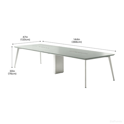 144" L Premium Conference Table with Track-style Power Box & Large Team Surface for 12–14 People Photo 4