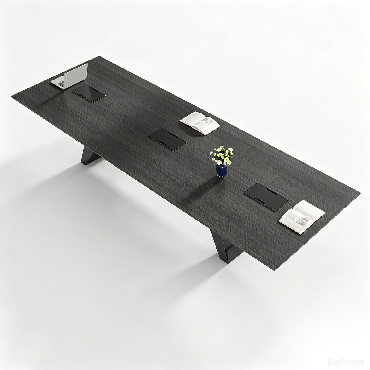 157" Conference Table with Covered Cable Box and Thick Top