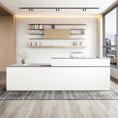 Sleek Reception Desk with Cable Grommet, Lockable Drawer and Keyboard Tray product view 22