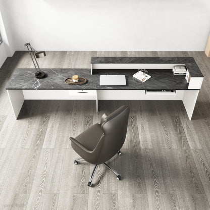 Sleek Reception Desk with Cable Grommet, Lockable Drawer and Keyboard Tray product view 5