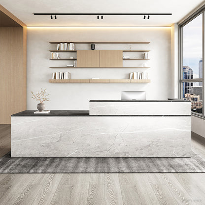 Sleek Reception Desk with Cable Grommet, Lockable Drawer and Keyboard Tray product view 12