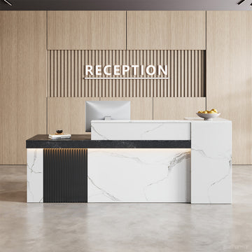 Modern Reception Desk with Counter Cable Management for Offices, Lobbies & Stores product photo 1