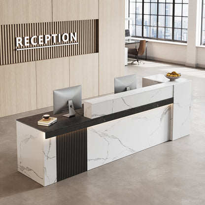 Modern Reception Desk with Counter Cable Management for Offices, Lobbies & Stores product photo 4