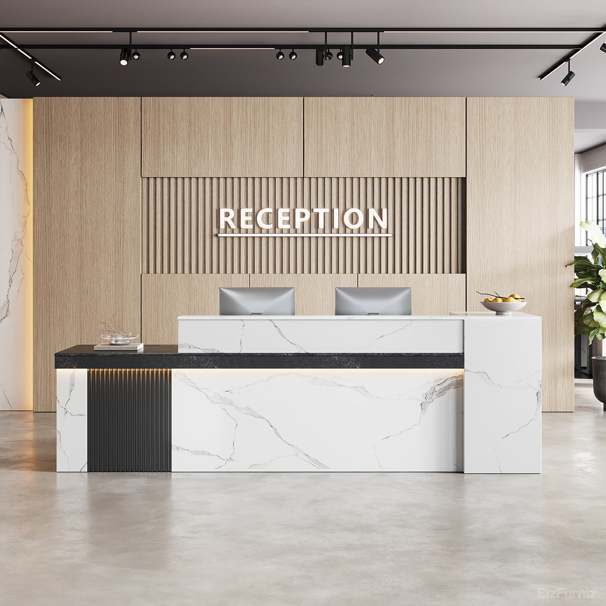 Modern Reception Desk with Counter Cable Management for Offices, Lobbies & Stores product photo 3