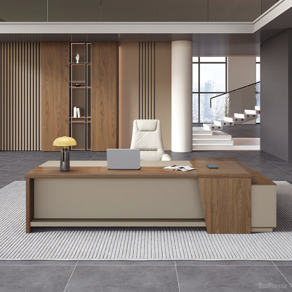 79" L-shaped Executive Desk with USB Port and Reversible Cabinet product view 8