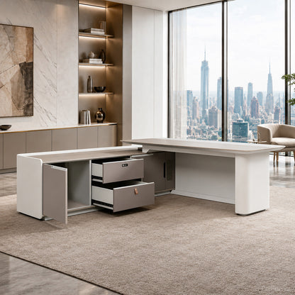 Executive Desk with Cable Management, LED Lighting and Left Return product view 6