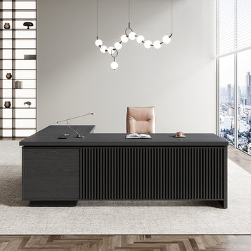 79" L L-shaped Executive Desk with Cable Management and Ventilated CPU Compartment detail image
