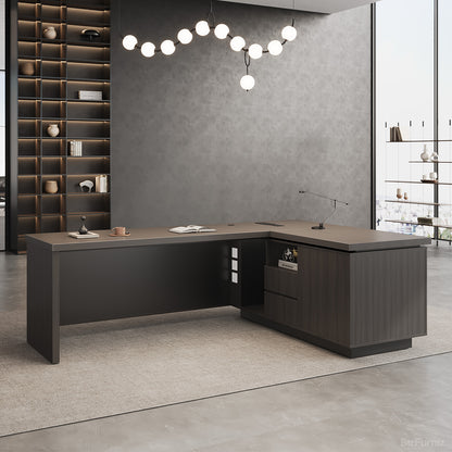 79" L L-shaped Executive Desk with Cable Management and Ventilated CPU Compartment product view 4