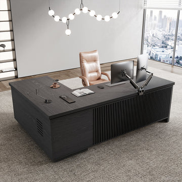 79" L L-shaped Executive Desk with Cable Management and Ventilated CPU Compartment detail image