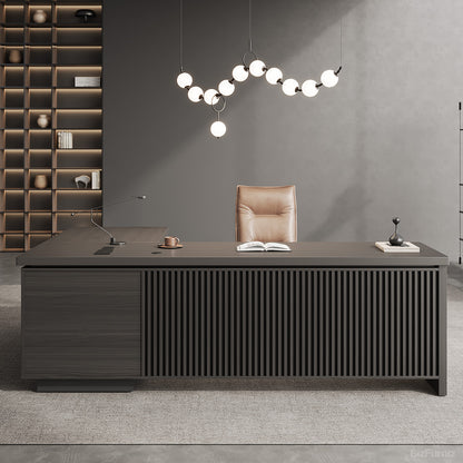 79" L L-shaped Executive Desk with Cable Management and Ventilated CPU Compartment product view 2