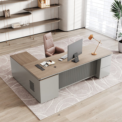 79" Executive Desk with Integrated Side Cabinet and Power Hub product view 3