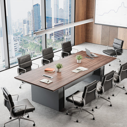 94" Modern Conference Table with Cable Management for 6-8 Person Meeting Room for modern office workspace