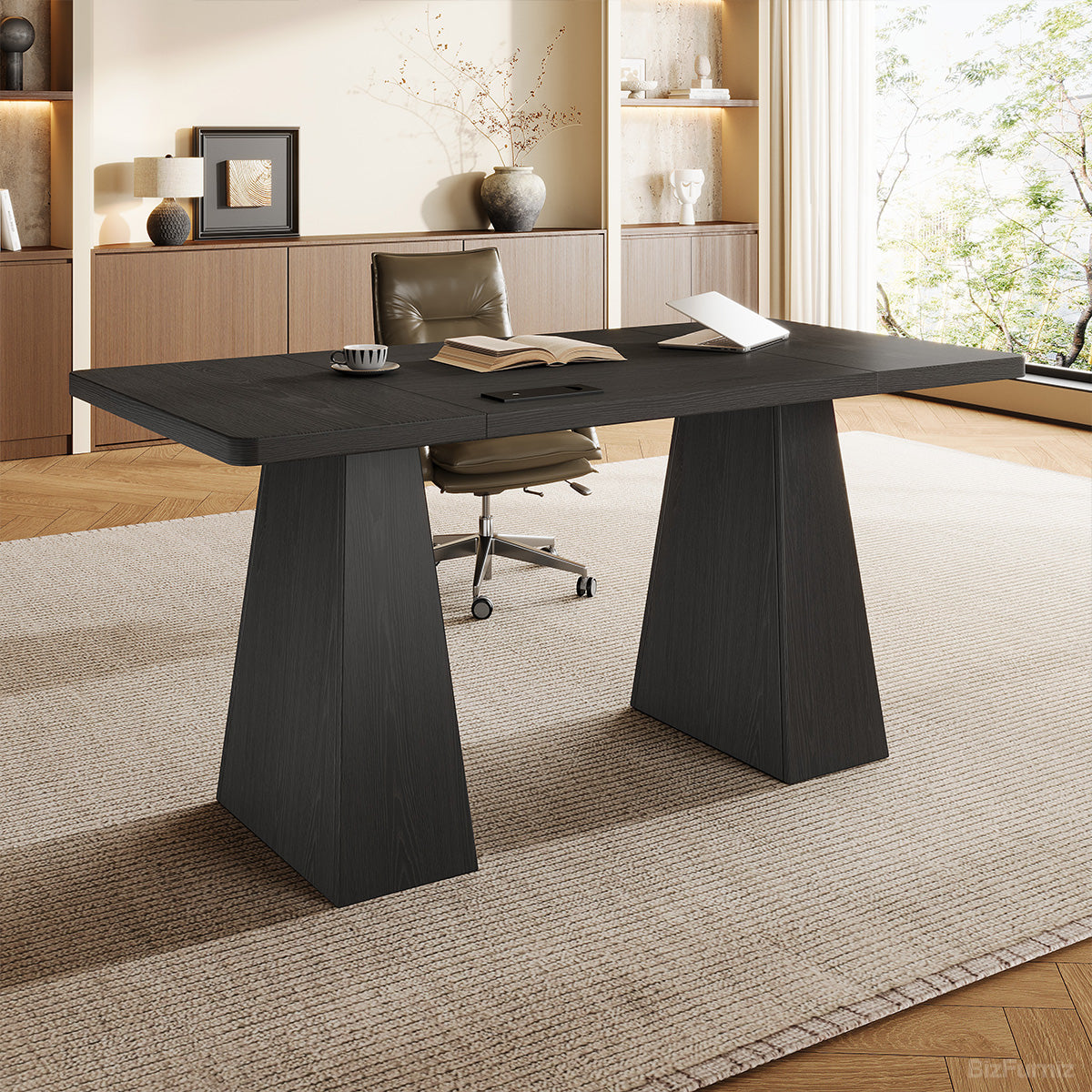 engineered wood conference table detail image