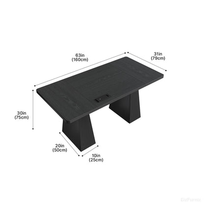 Minimalist Wood Office Desk with Power Outlet for Workspaces/Home Offices photo 5
