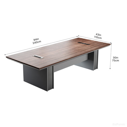 94" Modern Conference Table with Cable Management for 6-8 Person Meeting Room