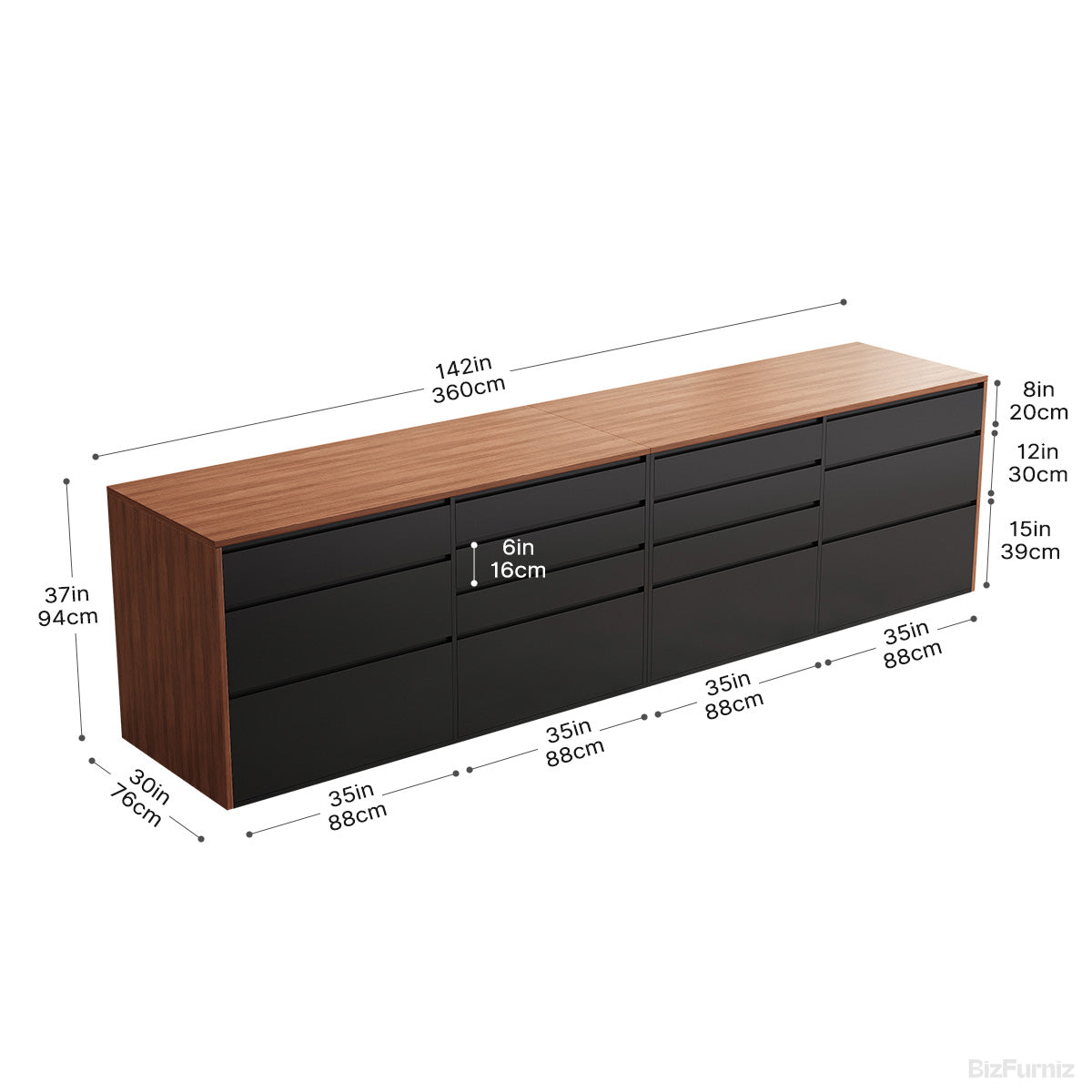 142”L Modern Multi-functional Storage Cabinet with Front & Rear Access Design for Versatile Spaces photo 5