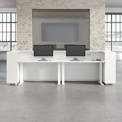 126" L Modern Reception Desk with Power Hub & Hidden Side Storage for Lobbies and Executive Reception Areas